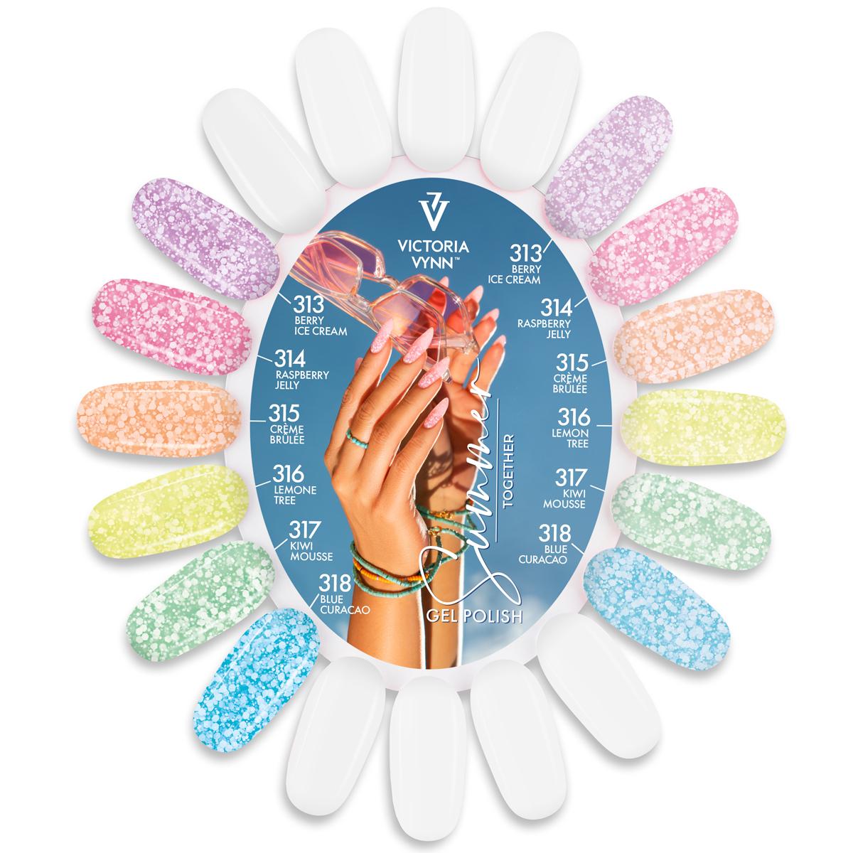 color chart gel polish 313 318