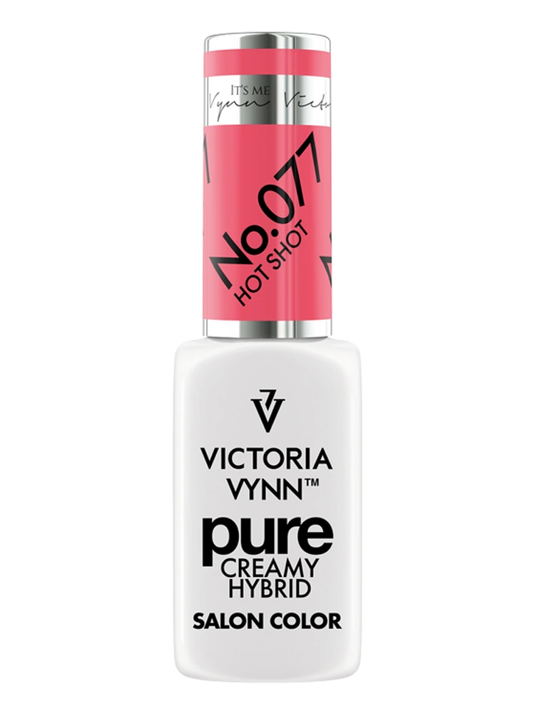 Best Bright Neon Pink Nails Victoria VYNN Pure Creamy Hybrid 077 Hot Shot