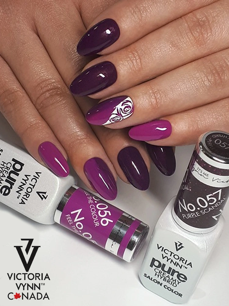 Best Dark Purple Nails Victoria VYNN Pure Creamy Hybrid 057 Purple Scandal