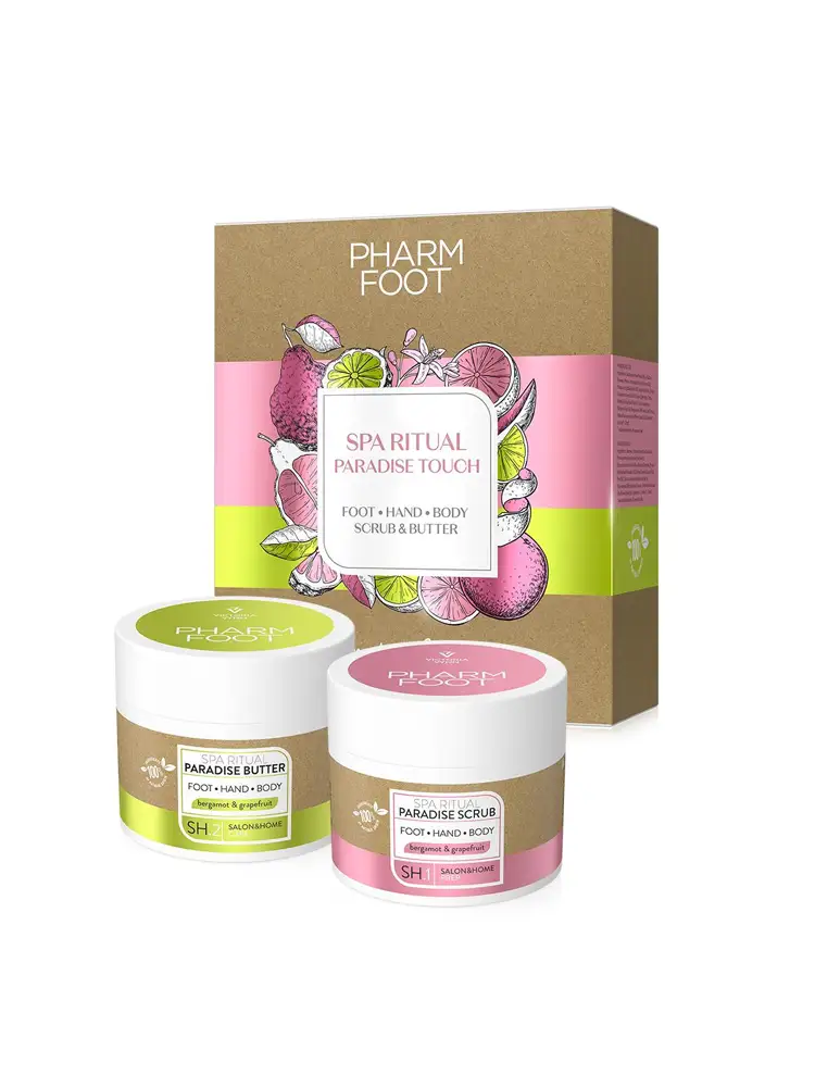 Victoria VYNN Pharm Foot SPA Ritual Paradise Touch Best body scrub and Body butter bergamot grapefruit