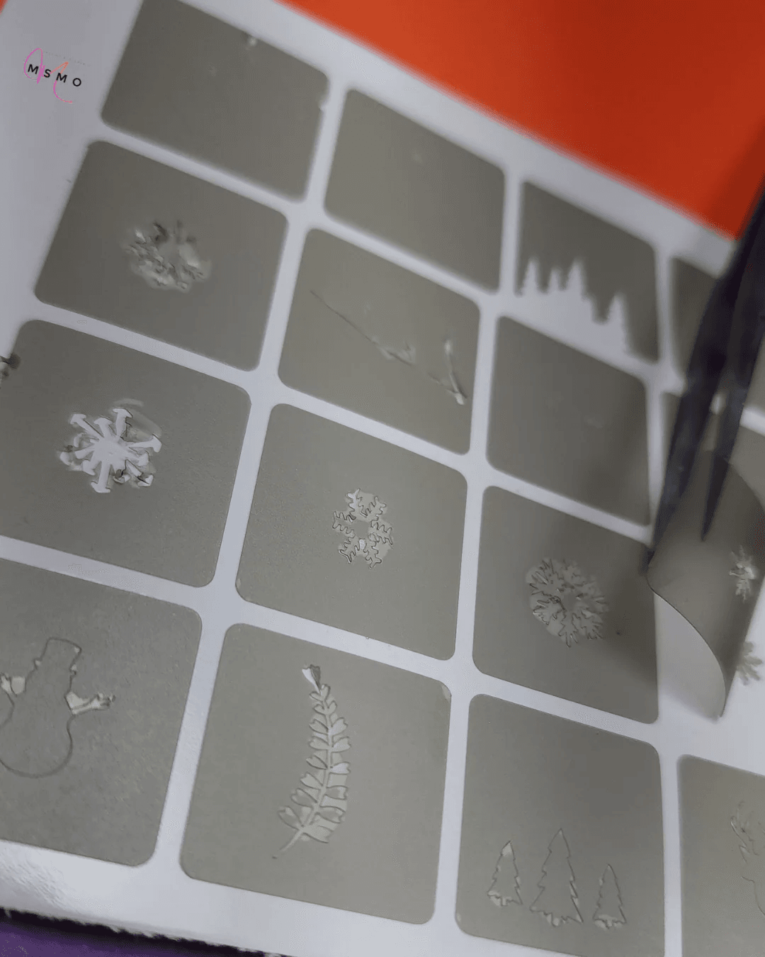 MSMO Reusable Stencil - "Winter" Pattern (Airbrush & Nail Art) 2 crayoneponge 1