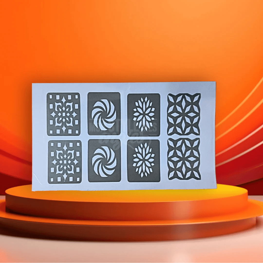 MSMO Stencil Mosaïque pour Airbrush & Nail Art – MSMO | Pochoir Ongles Réutilisable 2 mosaic 1