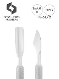 Best Cuticle Pusher Tool Staleks Smart 51 Type 2 Rounded Pusher with a straight end and cleaner