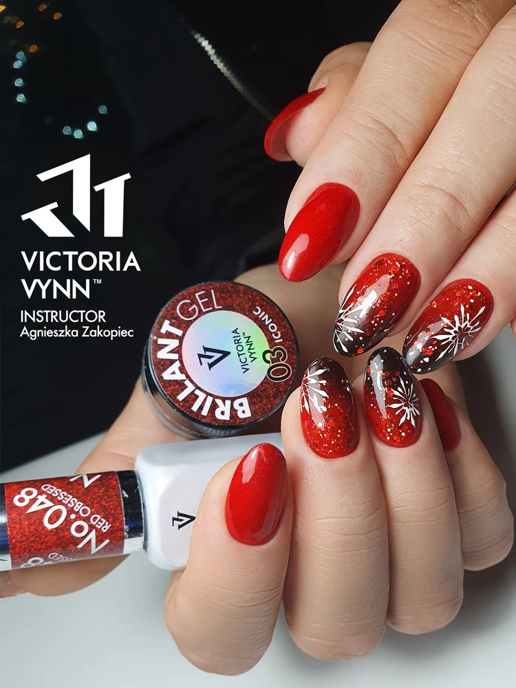 Victoria VYNN Pure Creamy Hybrid Gel Polish No. 048 Red Obsessed 6 best red glitter nails victoria vynn pure creamy hybrid 048 red obsessed 1 3