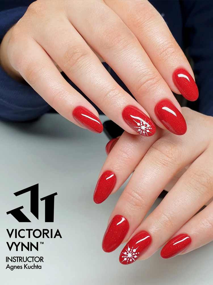 Victoria VYNN Pure Creamy Hybrid Gel Polish No. 048 Red Obsessed 4 best red glitter nails victoria vynn pure creamy hybrid 048 red obsessed 1 4