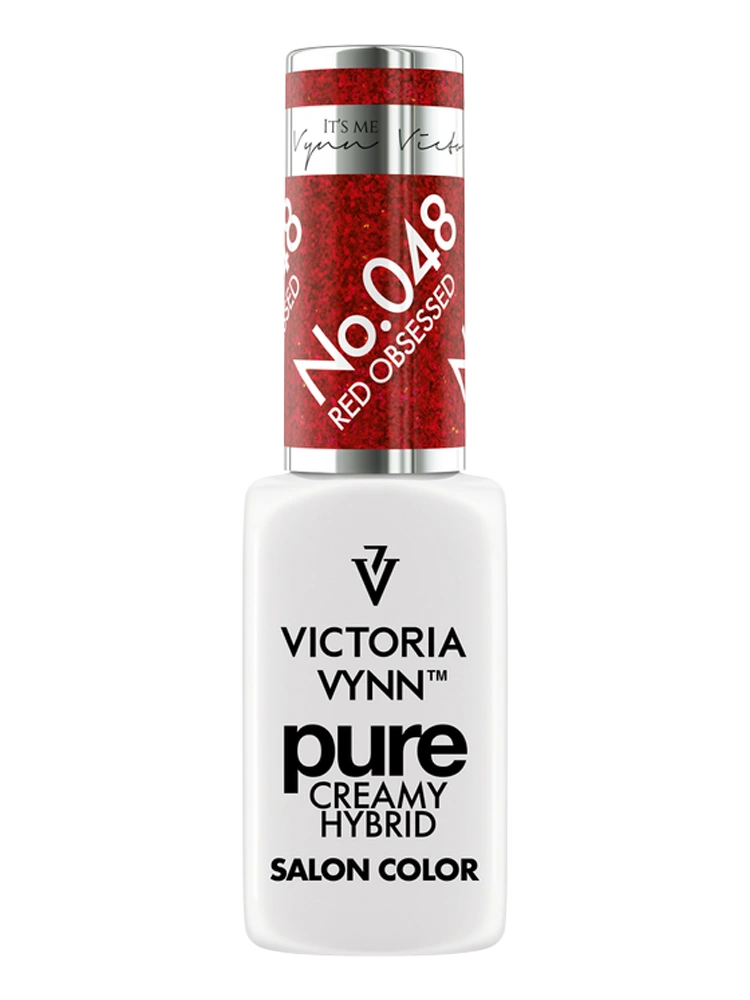 Victoria VYNN Pure Creamy Hybrid Gel Polish No. 048 Red Obsessed 2 best red glitter nails victoria vynn pure creamy hybrid 048 red obsessed