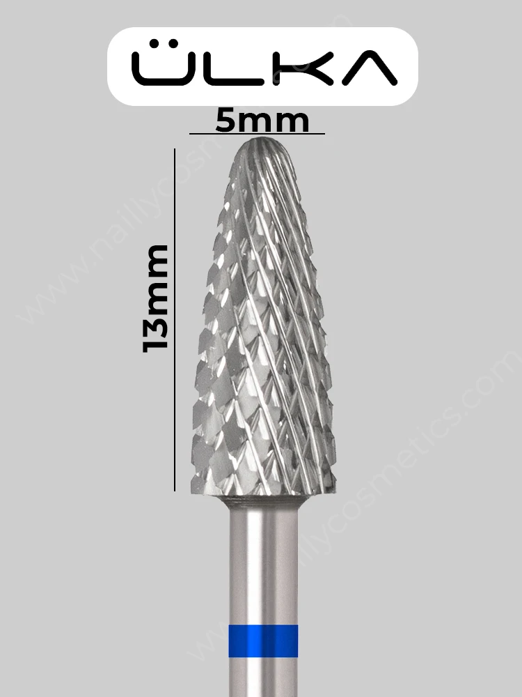 ulka carbide nail drill bit corn blue head diameter 5.0 mm working part 13 mm c513 m