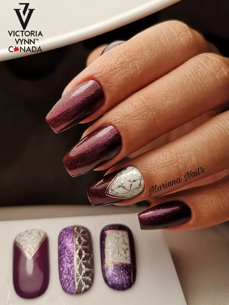 Victoria VYNN Pure Creamy Hybrid Gel Polish No. 130 Tawny Port 12 victoria vynn pure creamy sparkling burgundy nails tawny port no. 130 1 2