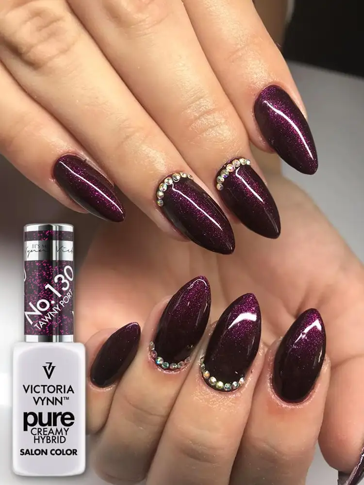 Victoria VYNN Pure Creamy Hybrid Gel Polish No. 130 Tawny Port 10 victoria vynn pure creamy sparkling burgundy nails tawny port no. 130 1 3