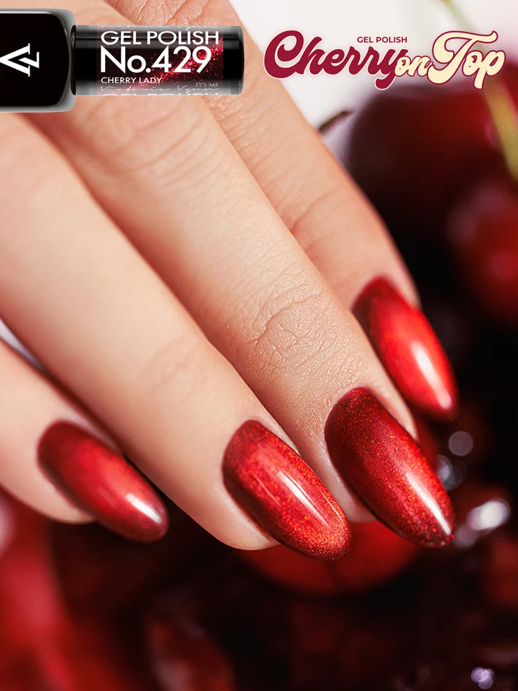 Victoria VYNN Gel Polish No. 429 Cat Eye Cherry Lady 6 victoria vynn salon gel polish cherry on top collection sparkle brownie 429 cherry lady 1 1