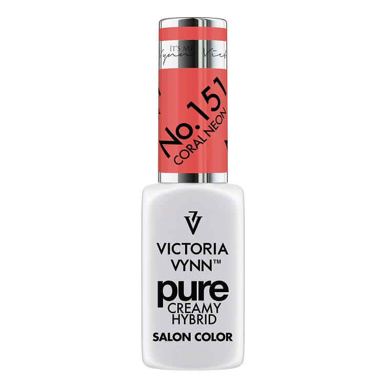Esmalte de gel híbrido cremoso puro n.º 151 Coral Neón