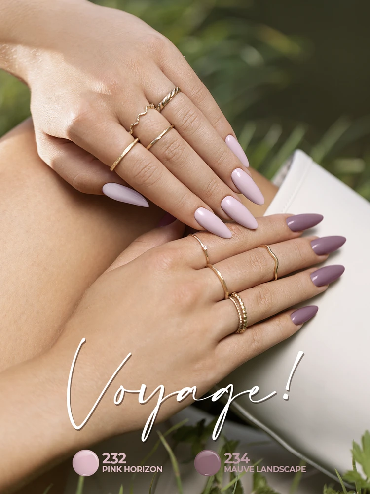ongles en gel mauve
