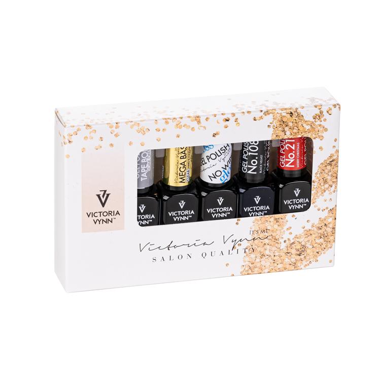 Paquete promocional de 5 unidades de esmalte en gel y Mega Base de Victoria VYNN