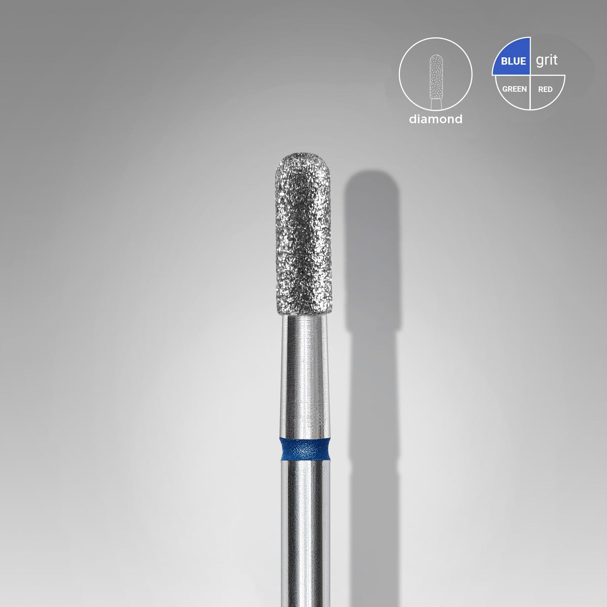 Foret à ongles Staleks Diamond, " cylindre arrondi ", bleu, diamètre de la tête : 2,3 mm, partie active : 6,5 mm (FA30B023/6,5)
