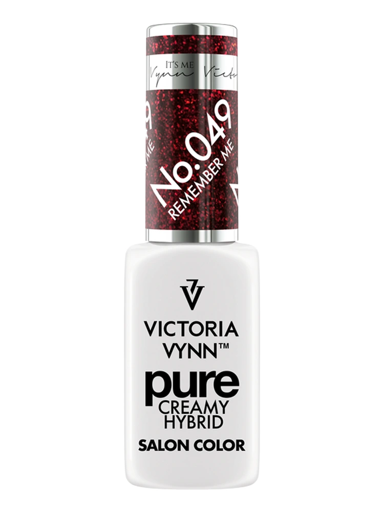 Las mejores uñas en rojo cereza con purpurina: Victoria VYNN Pure Creamy Hybrid 049. ¿Te acuerdas de mí?