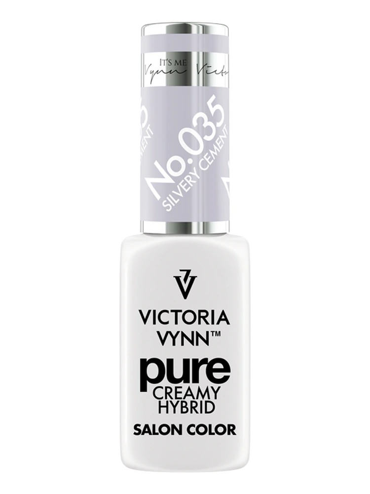 Esmalte de uñas en gel gris claro más vendido: Victoria VYNN Pure Creamy Hybrid 035 Silvery Cement