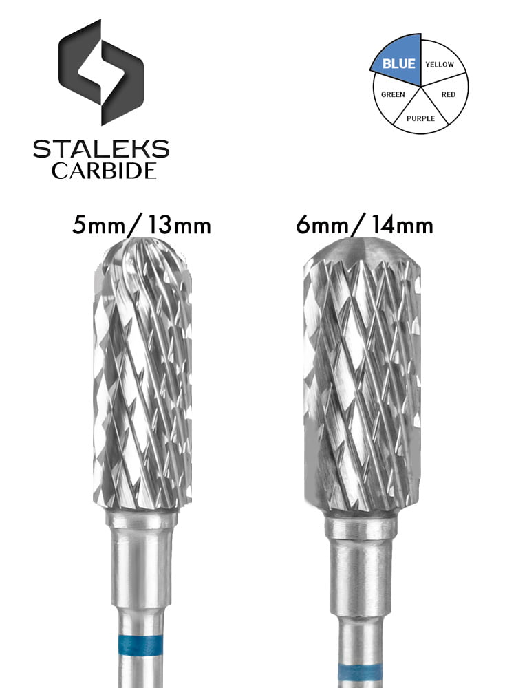 Staleks : meilleure fraise à cuticules en carbure, cylindrique arrondie, bleue