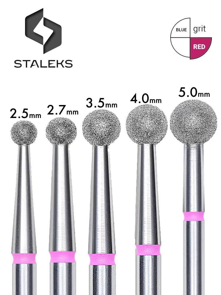 Foret diamanté pour ongles, boule rouge