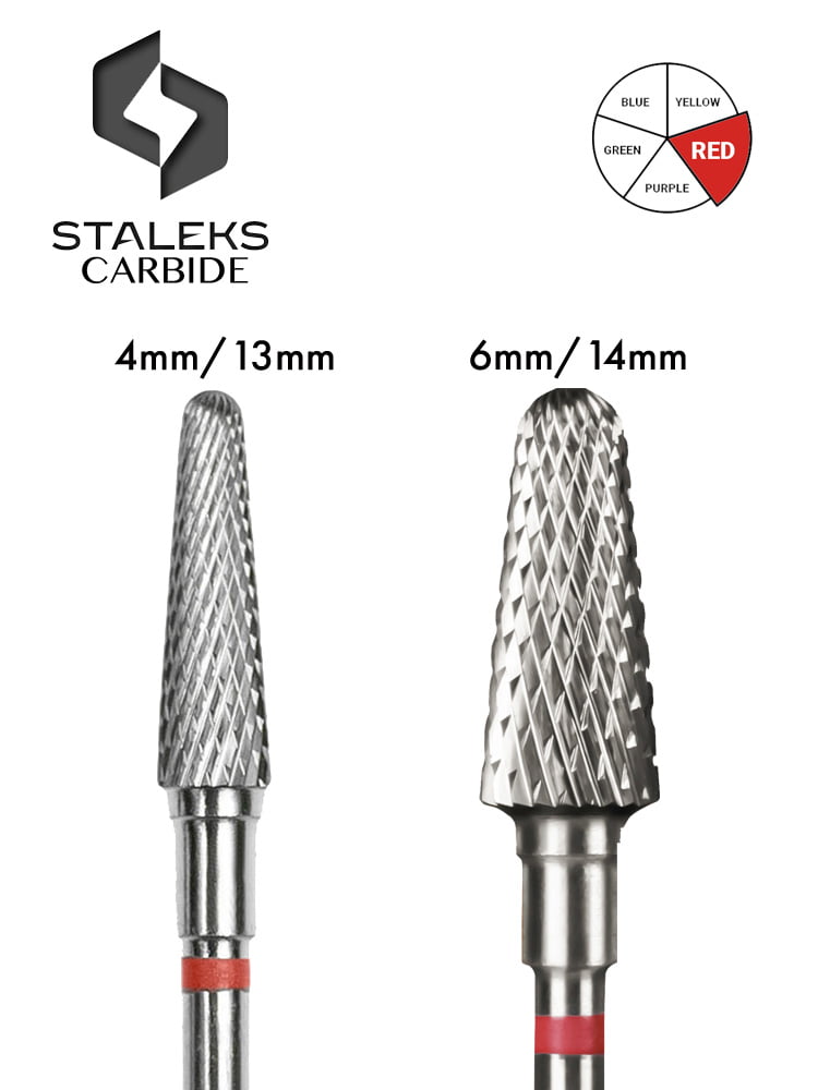 Forets en carbure Staleks Best 100% pour clous, couleur rouge « Frustum »