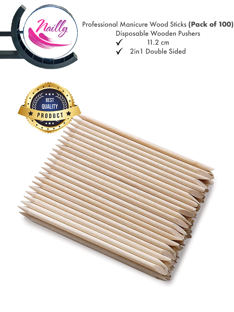 Bâtonnets de manucure en bois Nailly Professional (lot de 100)