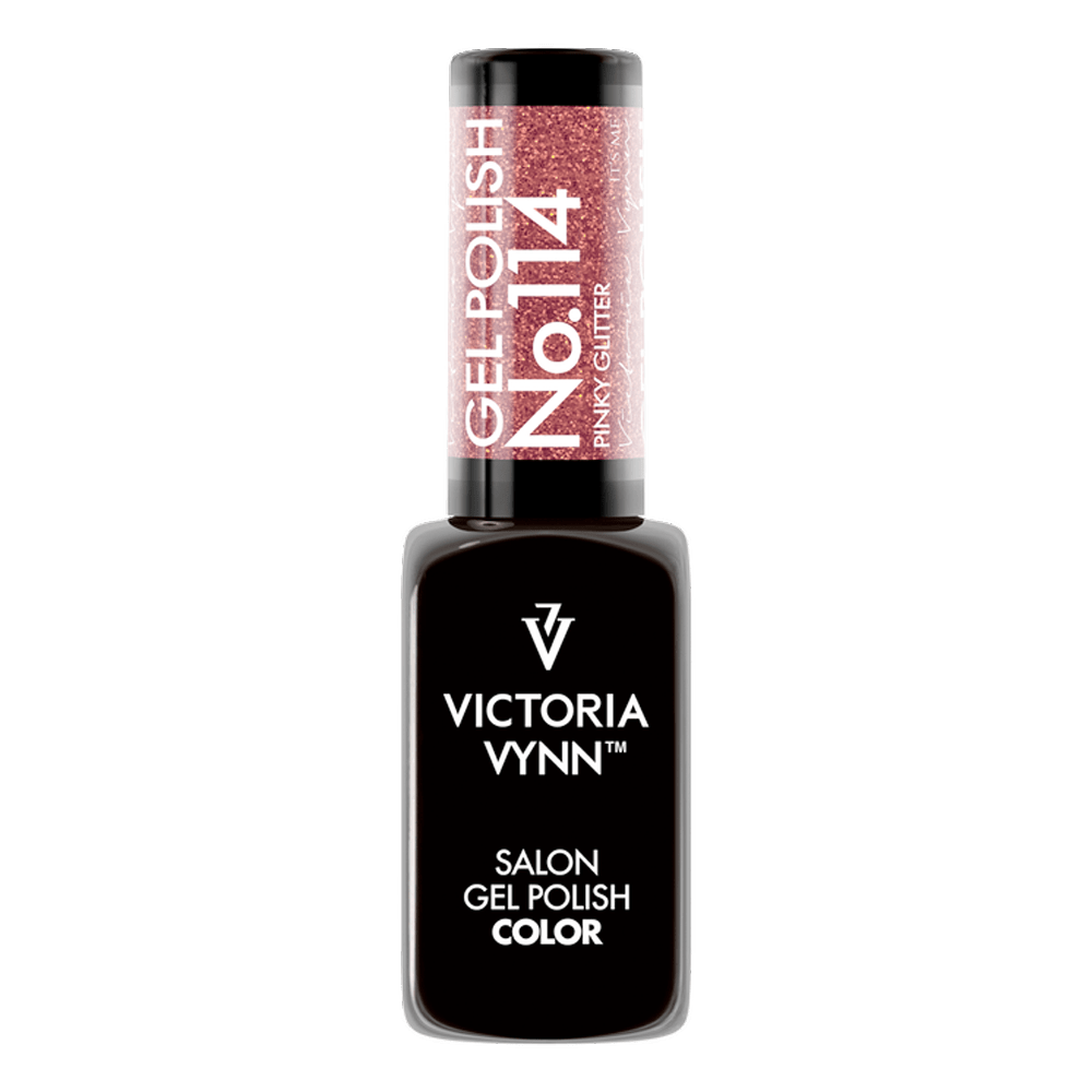 Esmalte en gel Salon 114 Rosa con purpurina