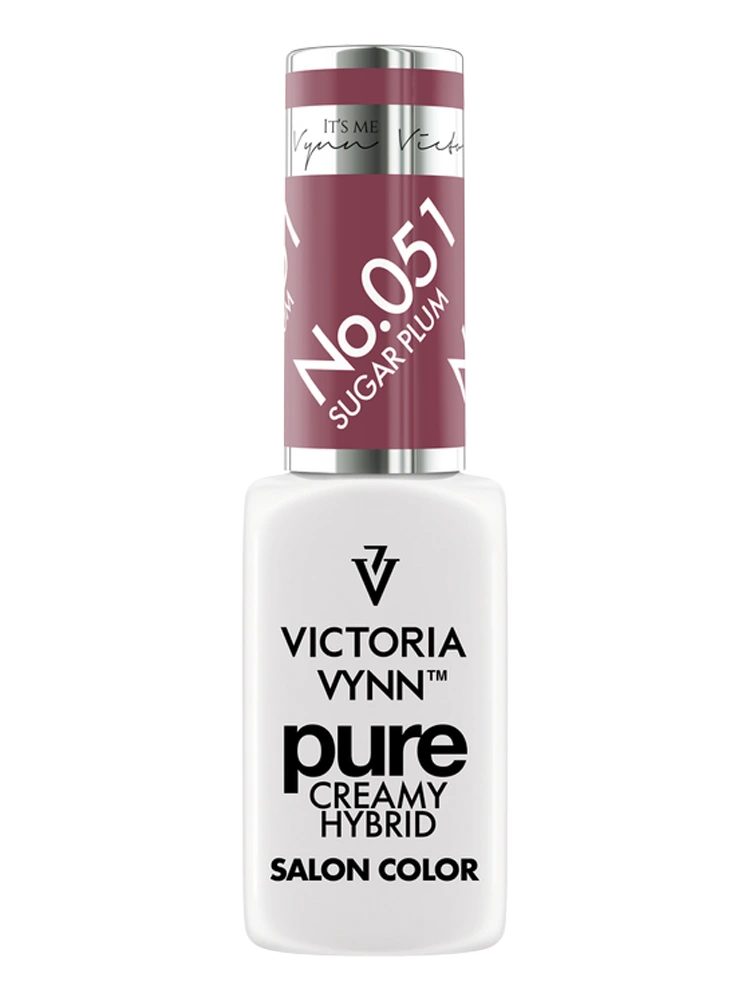 Uñas de gel especiales en color violeta Victoria VYNN Pure Creamy Hybrid 051 Sugar Plum
