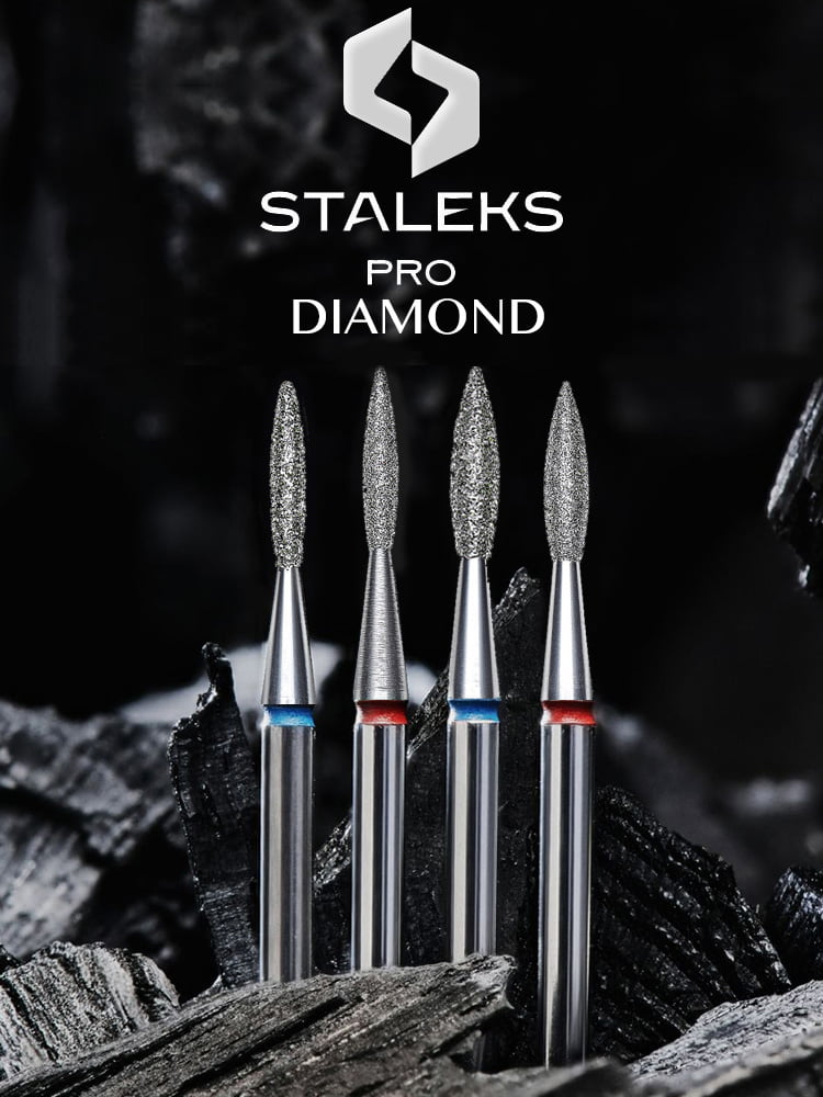 Forets diamantés pour ongles Staleks Best, type « flamme » à pointe effilée