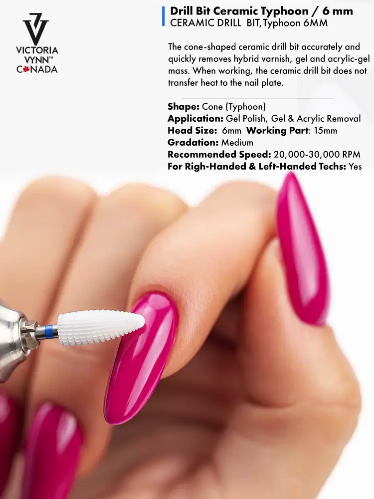 Meilleure fraise professionnelle en céramique pour ongles Typhoon 6 mm