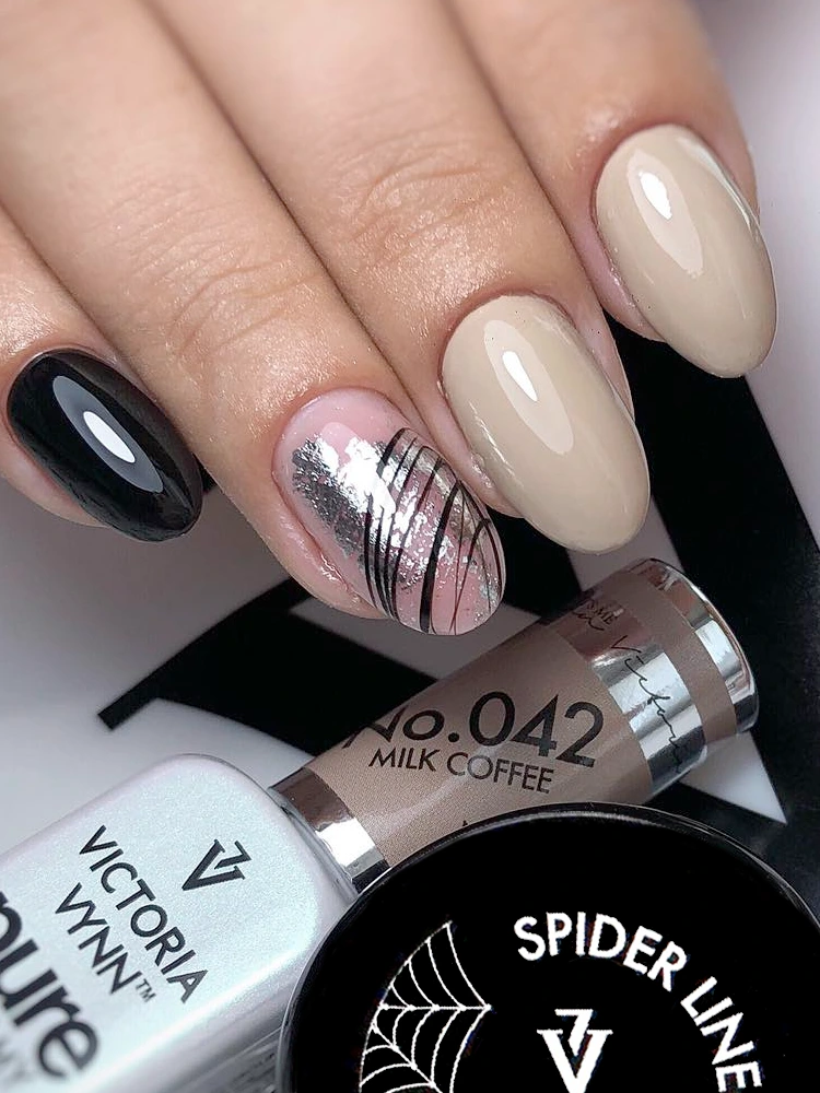 El mejor esmalte de uñas en gel tipo capuchino: Victoria VYNN, híbrido cremoso puro, 042, café con leche