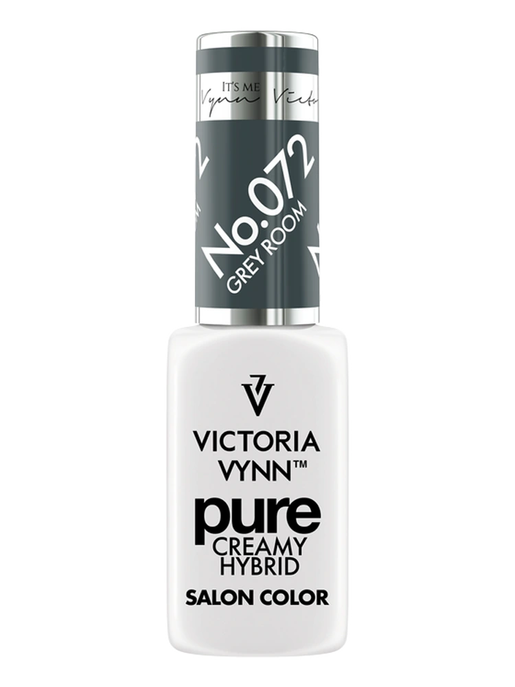 Las mejores uñas en gris oscuro 072 Grey Room de Victoria Vynn, híbrido en crema pura
