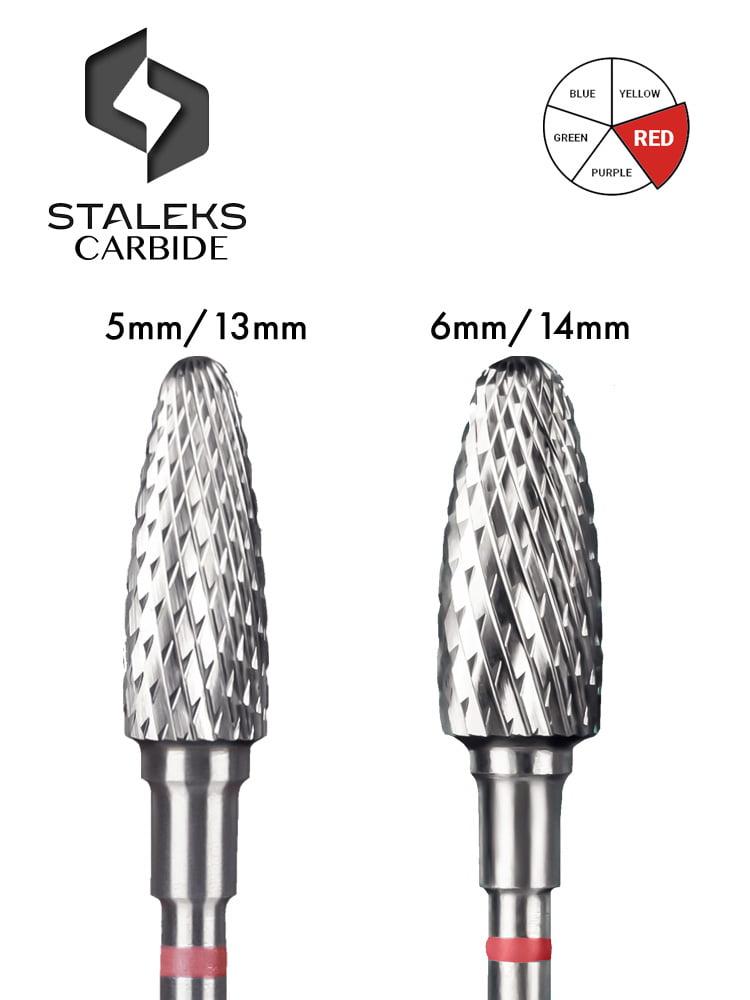 Meules à ongles en carbure Staleks « Best » - Rouge maïs
