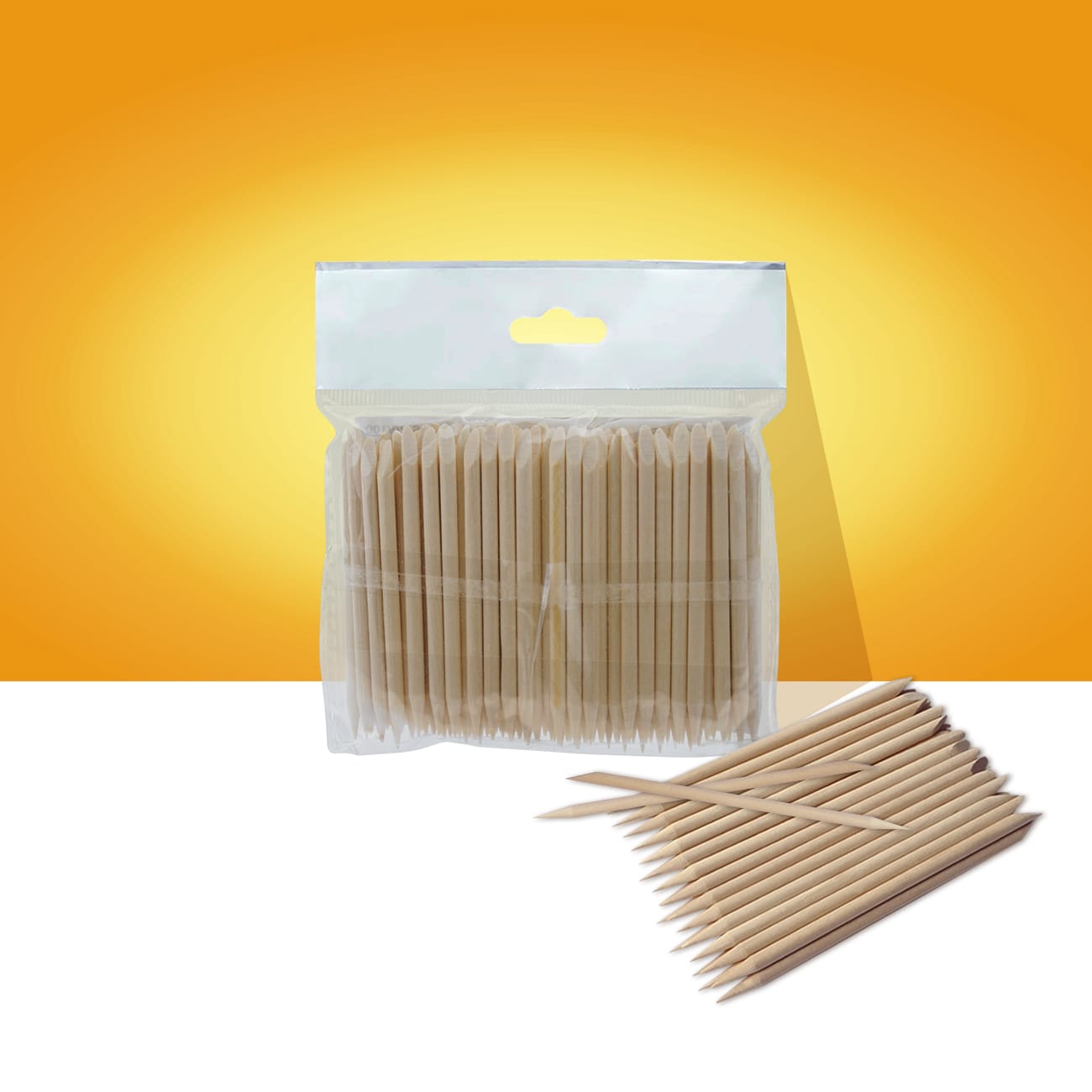 Bâtonnets Staleks Orange EXPERT en bois, 75 mm (100 pièces)