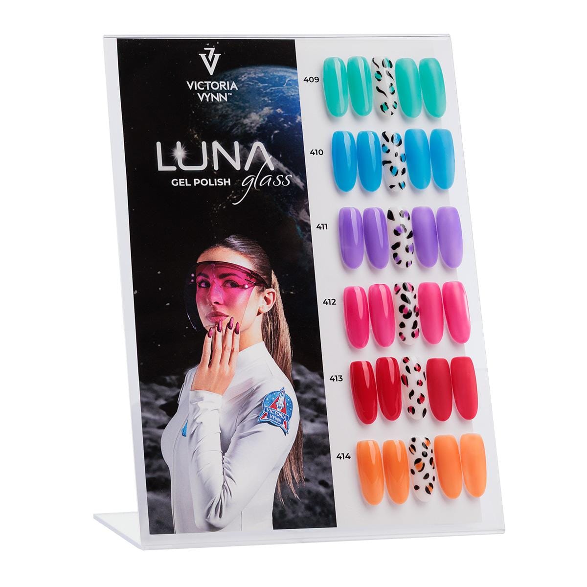 Expositor de la colección de esmaltes en gel Victoria VYNN Luna Glass