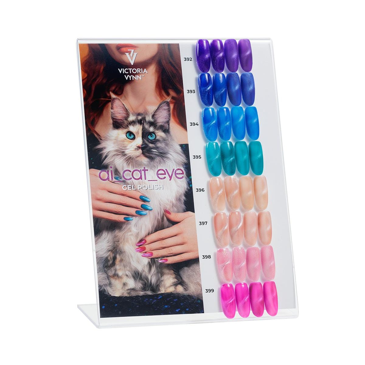 Présentoir de la collection de vernis gel « Cat Eye » de Victoria VYNN AI