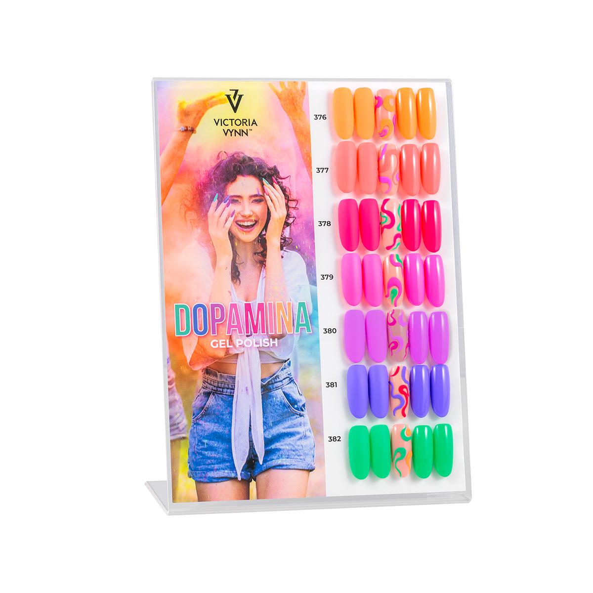 Expositor de la colección de esmaltes en gel «Dopamina» de Victoria VYNN