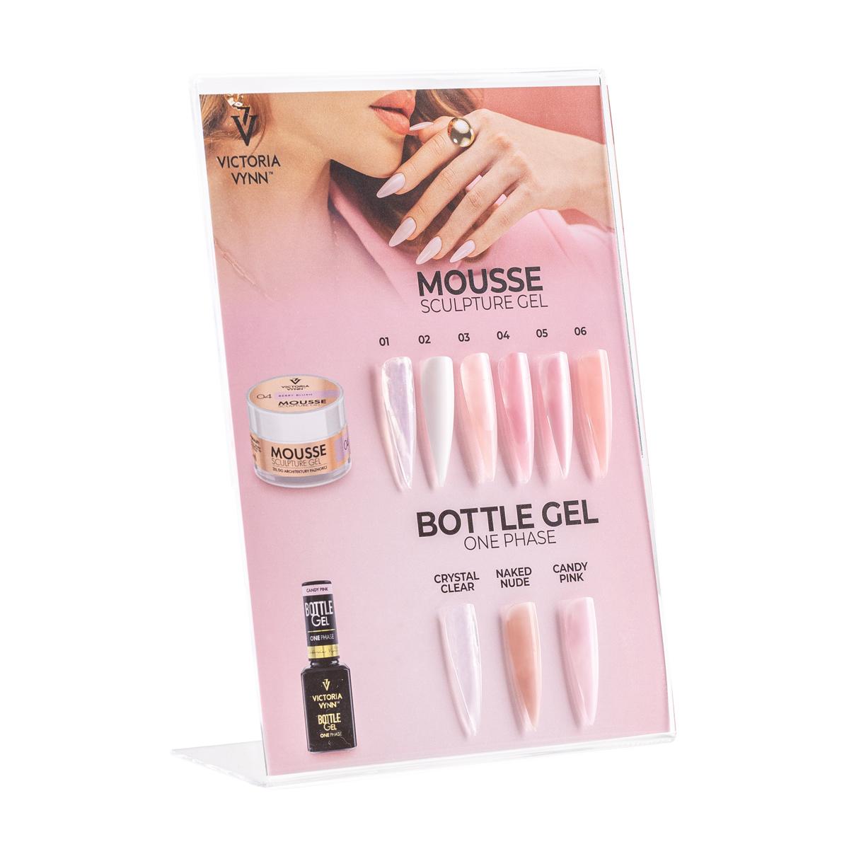 Expositor de mousse y gel en botella de Victoria VYNN