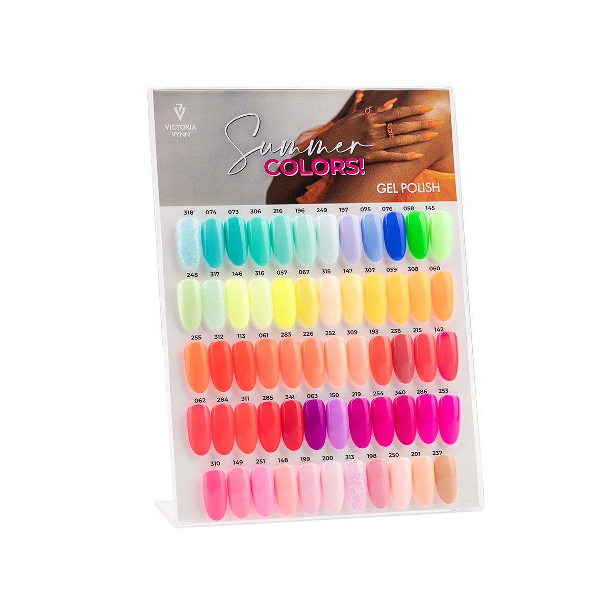 Expositor de la colección de esmaltes en gel de verano de Victoria VYNN