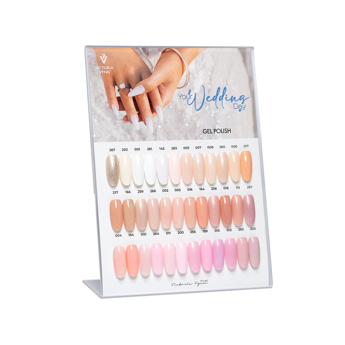 Expositor de la colección de esmaltes en gel para bodas de Victoria VYNN