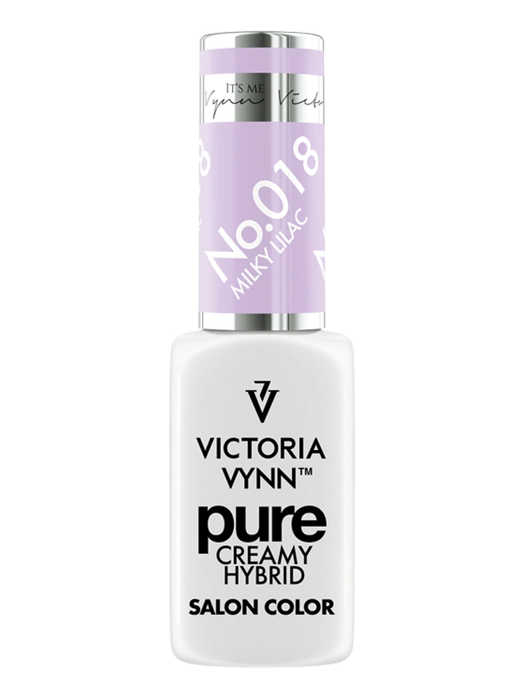 Ongles d'un violet clair pastel délicat : Victoria VYNN Pure Creamy Hybrid 018 Milky Lilac