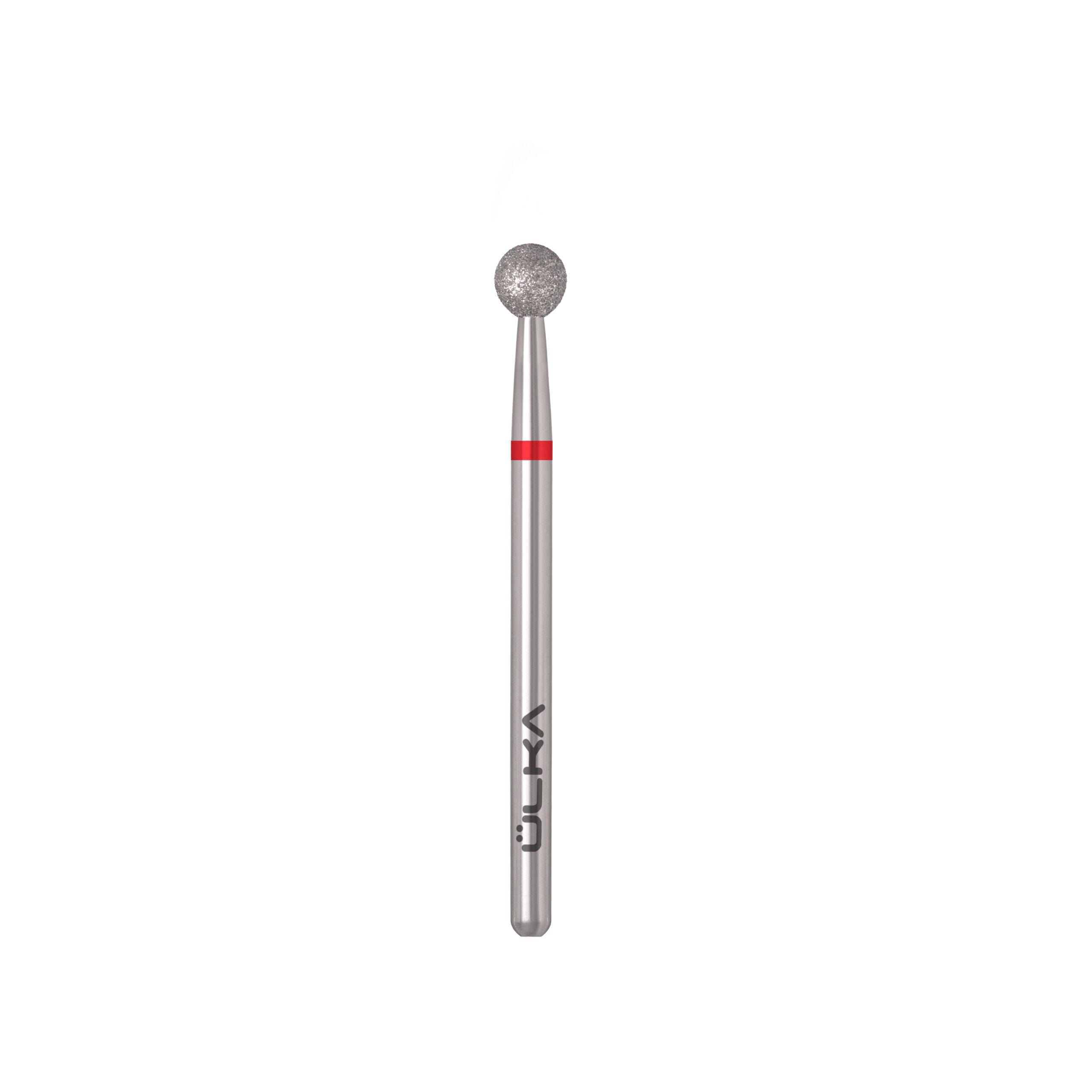 Fresa para uñas ÜLKA Diamond, cabeza redonda roja, diámetro 4 mm (B040-F)