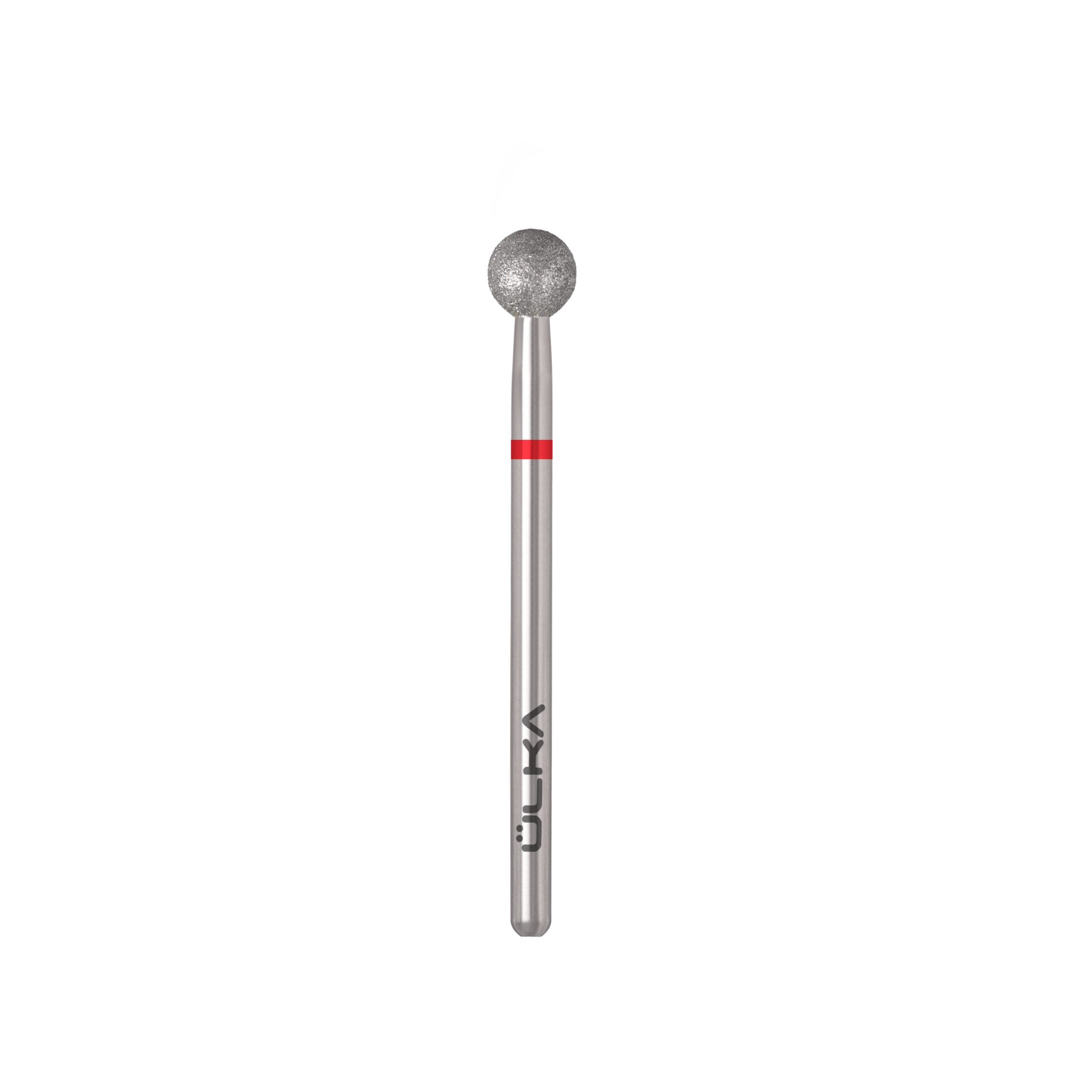 Fresa para uñas ÜLKA Diamond, cabeza redonda roja, diámetro 5 mm (B050-F)