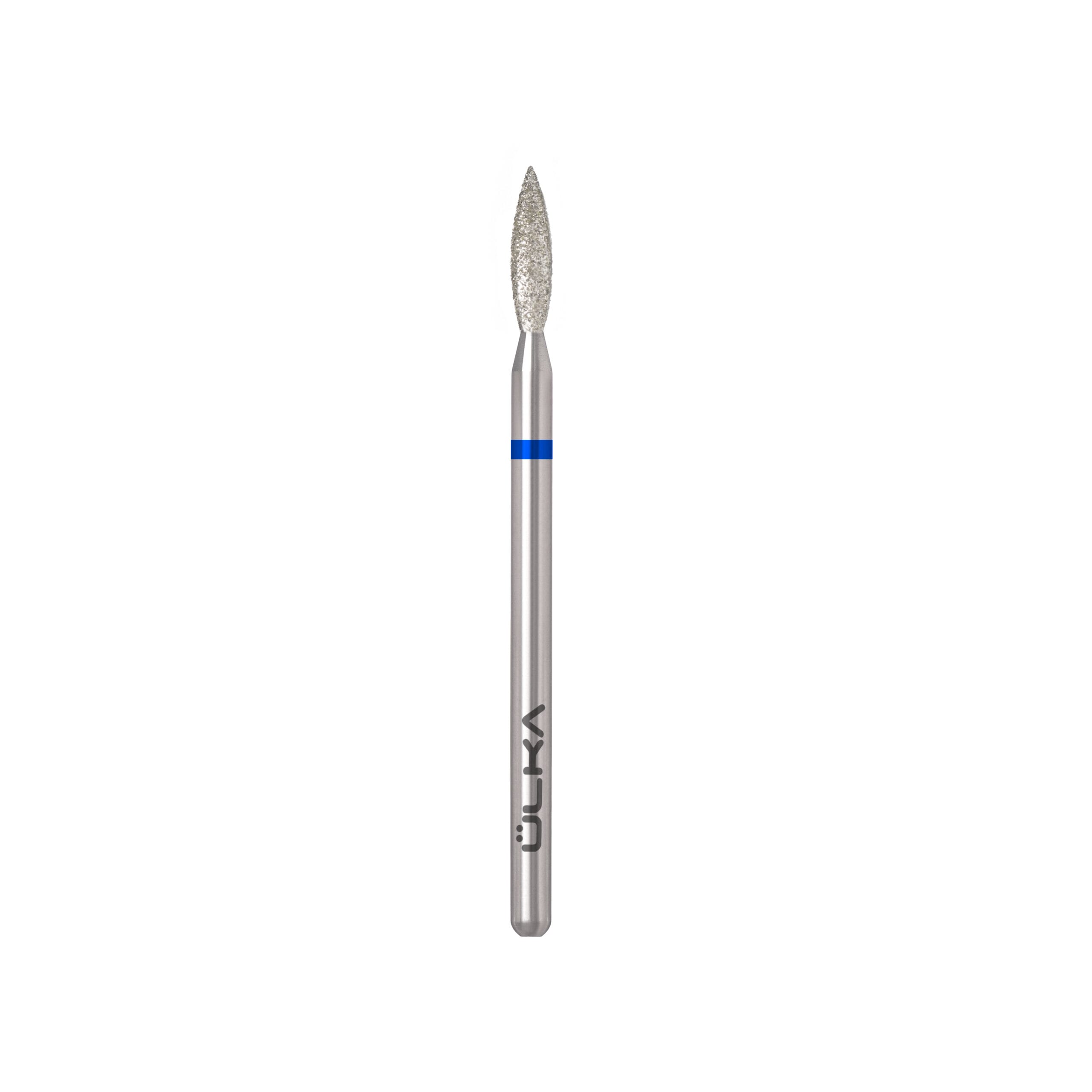 Broca para manicura ÜLKA Diamond, cabeza azul llama, diámetro 2,3 mm / parte activa 10 mm (F2310-M)