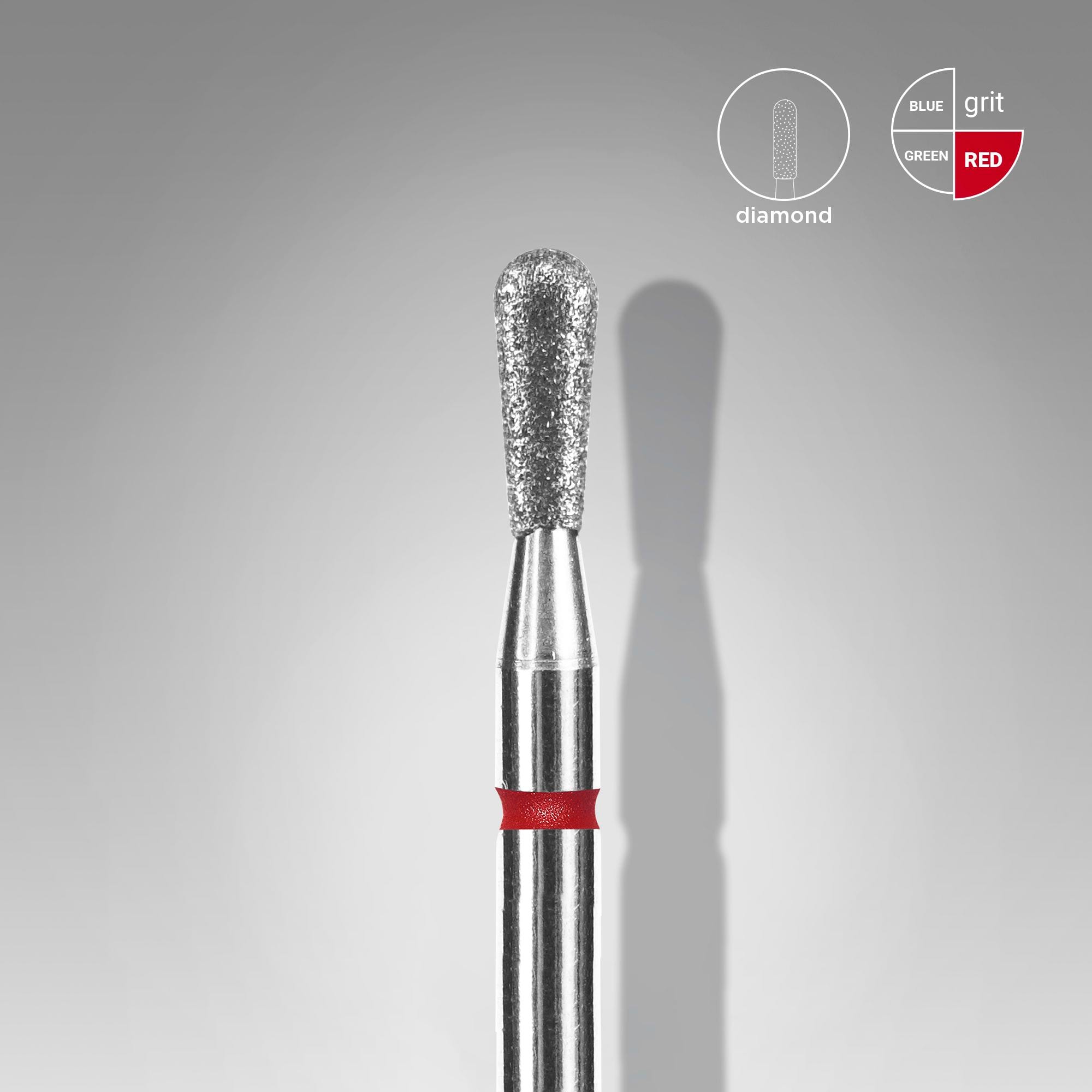 Foret à ongles Staleks Diamond " Match ", rouge, diamètre de la tête : 2,3 mm, longueur utile : 5 mm (FA120R023/5)