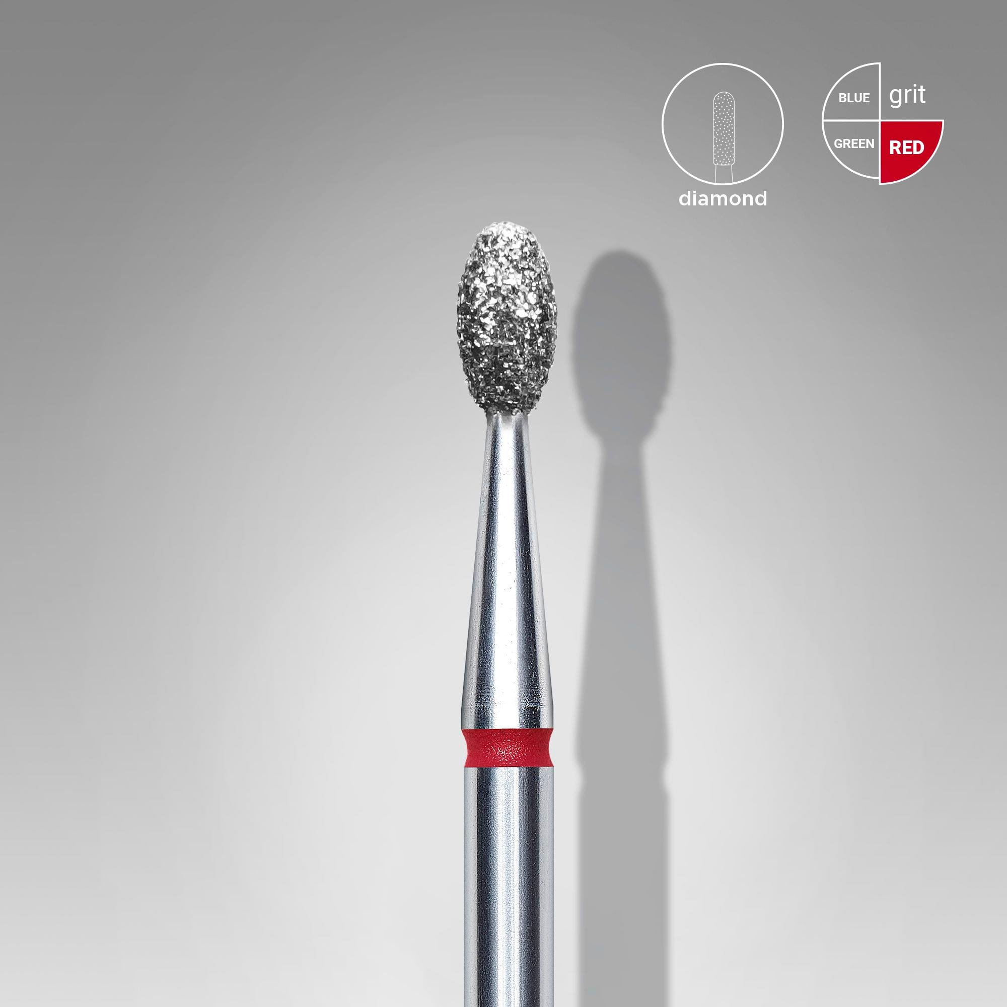 Foret diamanté pour ongles Staleks PRO EXPERT, rouge olive (diamètre de la tête : 2,5 mm / partie active : 5 mm)