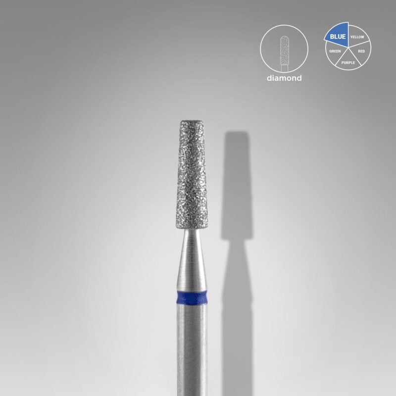 Foret à ongles Staleks PRO Diamond, forme tronconique, bleu, tête EXPERT, diamètre 2,5 mm / partie active 8 mm