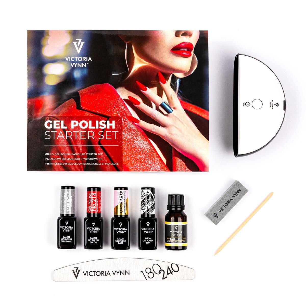 Kit de inicio de esmalte en gel Victoria VYNN con mini lámpara LED