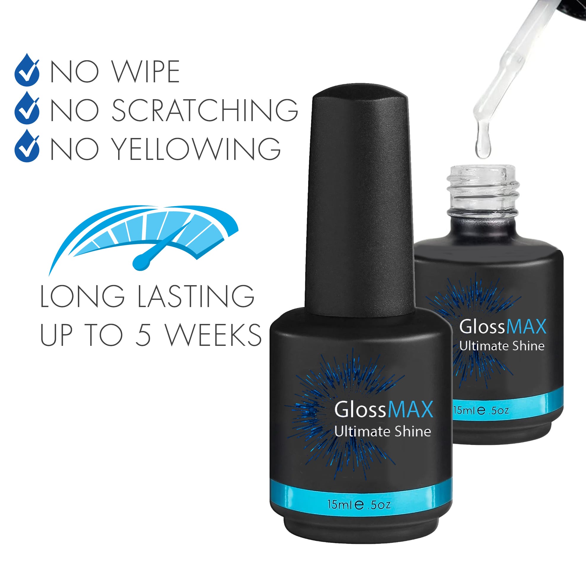 Gloss MAX: Acabado de alto brillo sin necesidad de limpiar, 15 ml