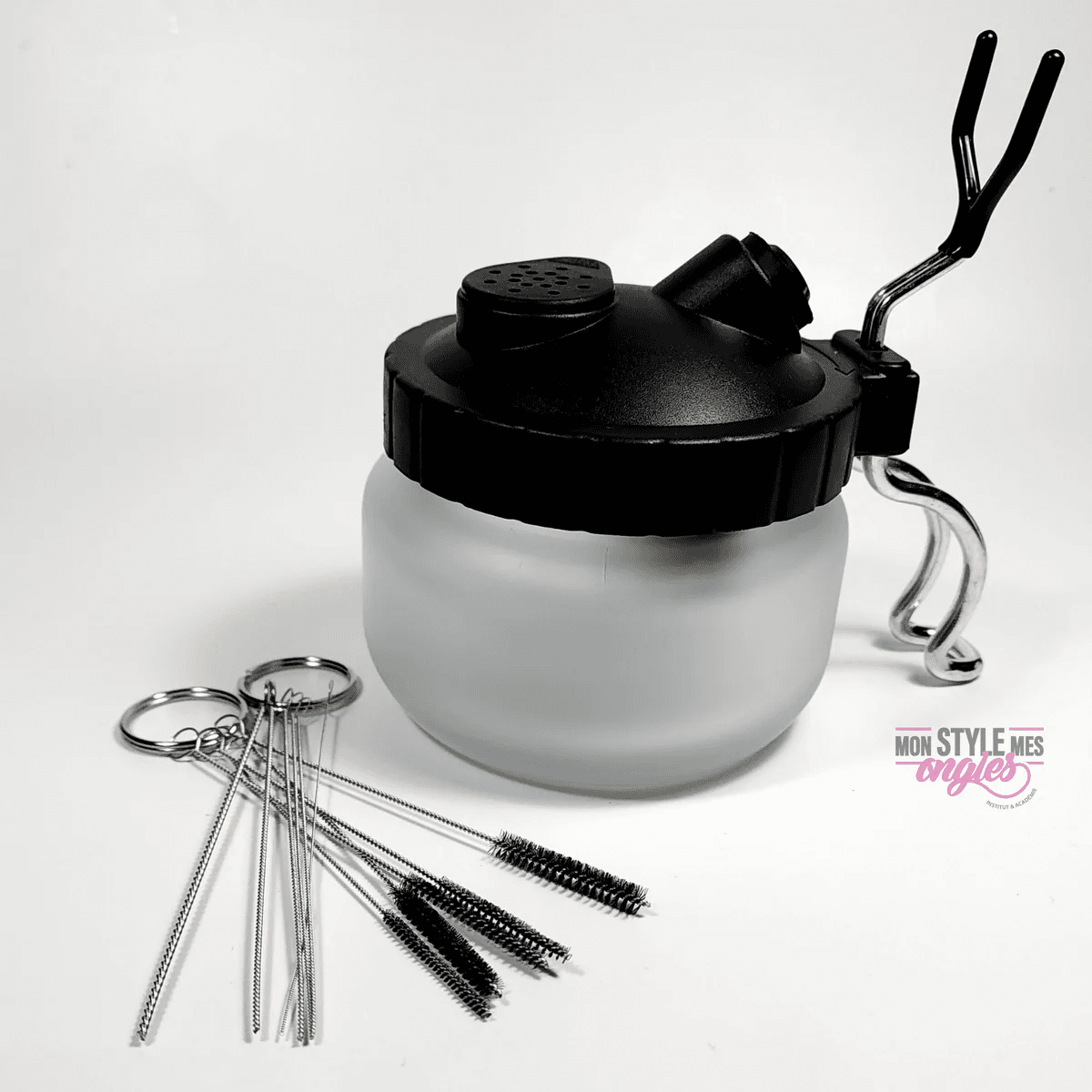 MSMO Airbrush Cleaning Pot and Holder - With Cleaning Brushes