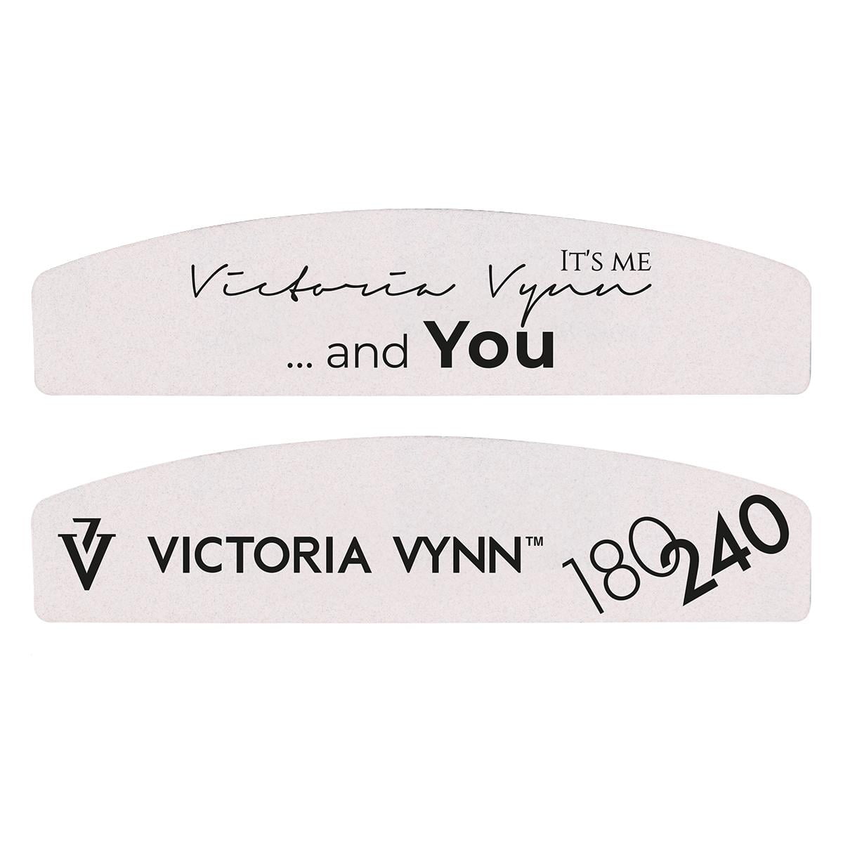 Limas de uñas blancas en forma de media luna Victoria VYNN Mini 03 - 180/240, 25 piezas