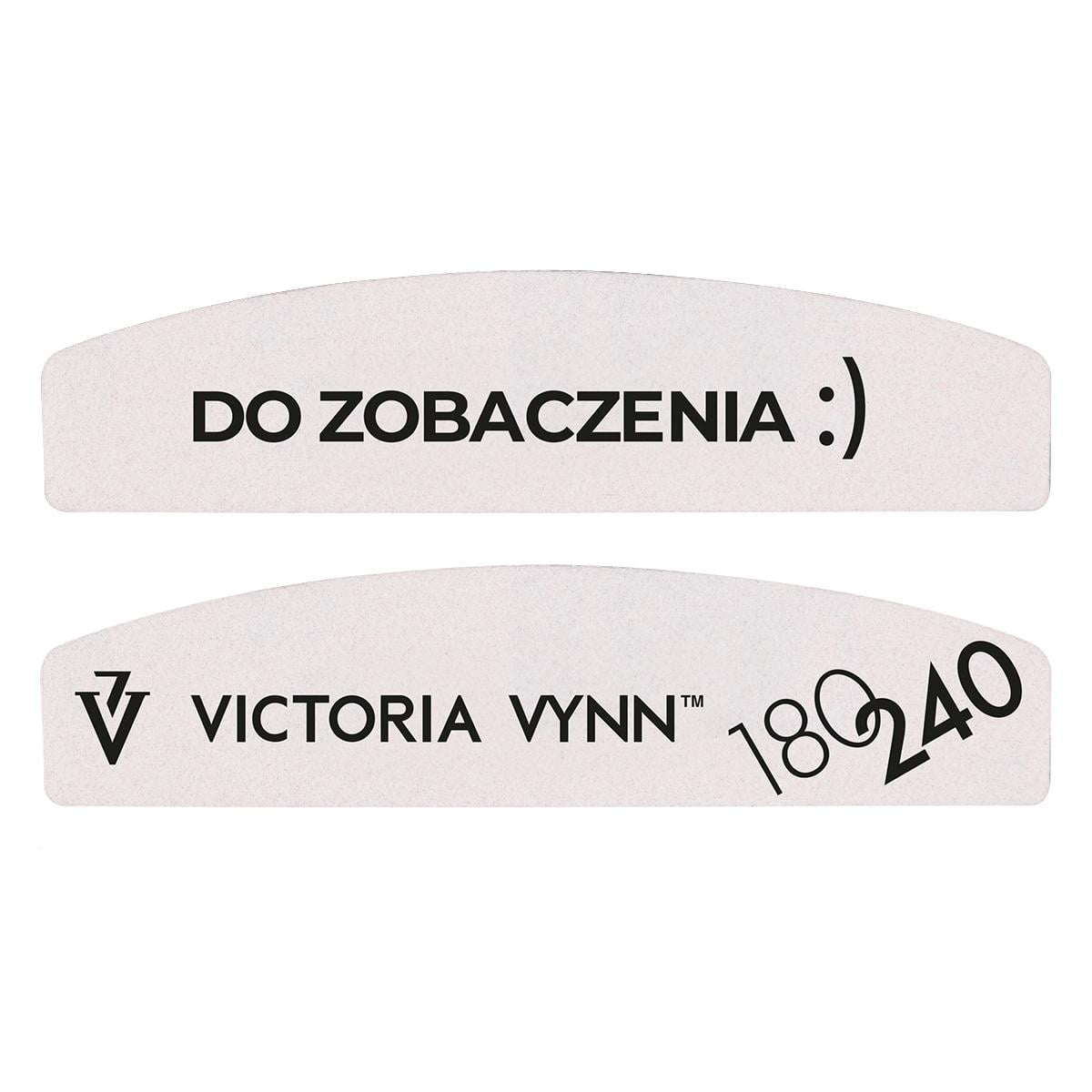 Limas de uñas blancas en forma de media luna Victoria VYNN Mini 04 - 180/240, 25 piezas